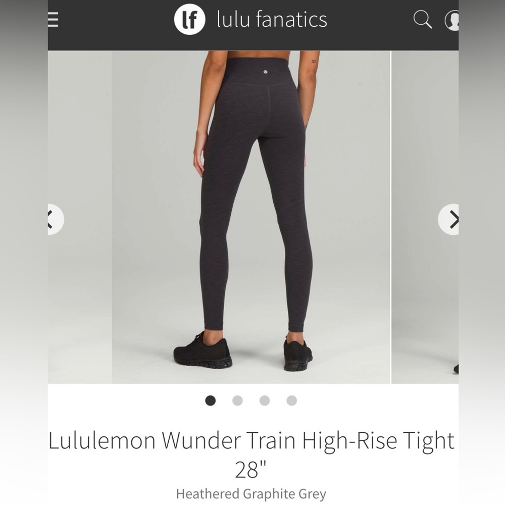 lululemon athletica heathered graphite grey Wunder Train Leggings size 8🩶🩶🩶